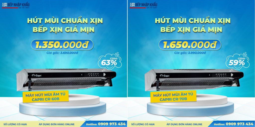 Máy hút mùi âm tủ Capri giá rẻ