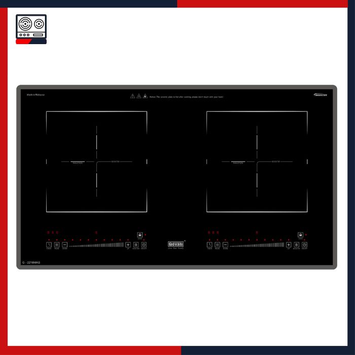 Bếp từ đôi Giovani G-2218 MAS bep nhap khau gia tot, Giovani bếp, Giovani bếp từ