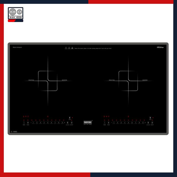 Bếp từ đôi Giovani G-666 S bep nhap khau gia tot, giovani bếp từ