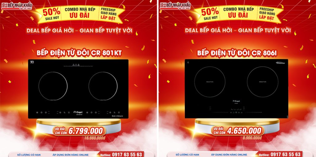 bếp điện từ đôi capri nhâp khẩu