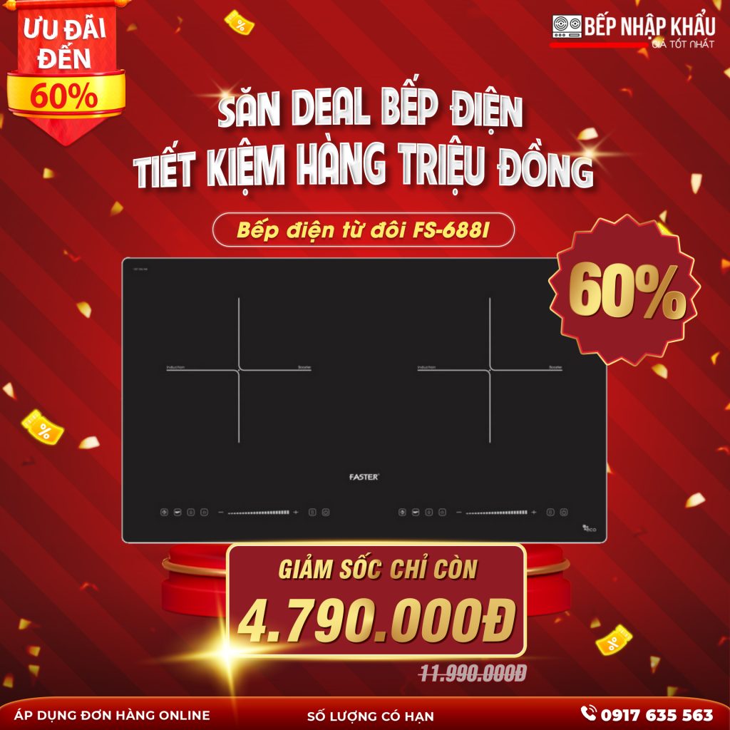 Bếp điện từ đôi Faster FS-668I NEW