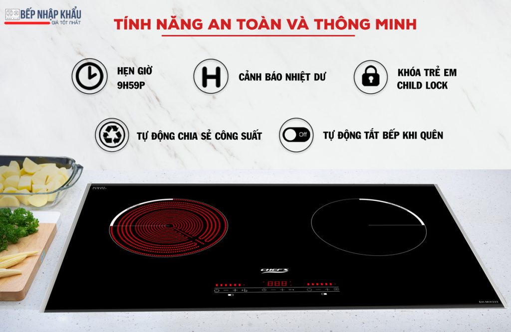 Bếp có nhiều tính năng thông minh