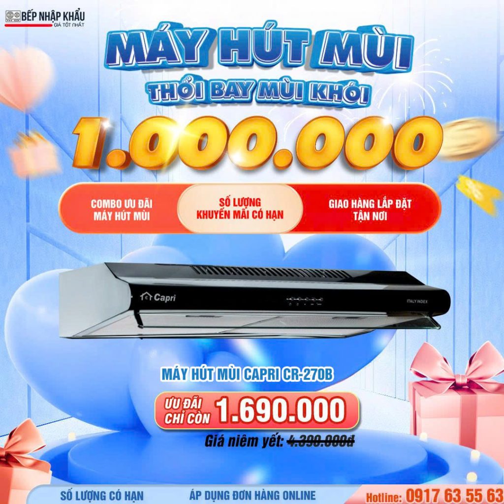 Máy hút mùi âm tủ CR-270B