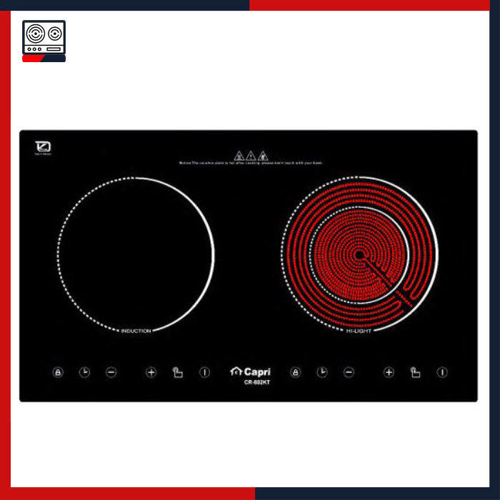 Bếp từ - hồng ngoại đôi Capri CR-802KT