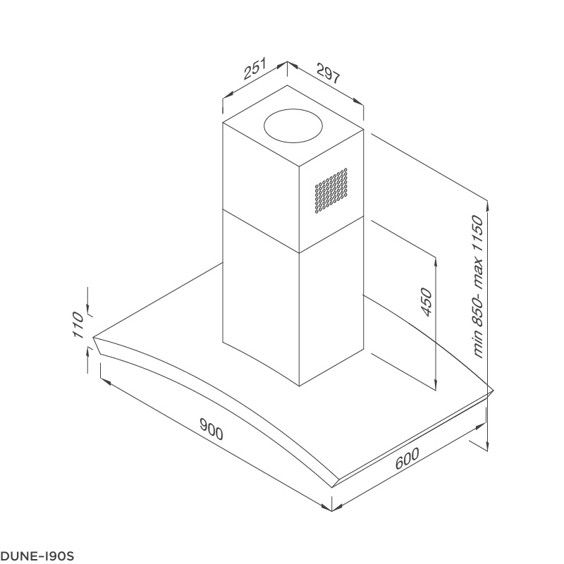 Máy hút mùi đảo Malloca DUNE-I90S - Ảnh 2