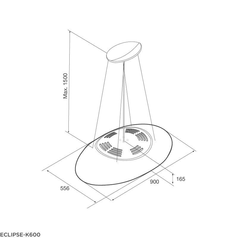 Máy hút mùi đảo Malloca ECLIPSE -K600 - Ảnh 2