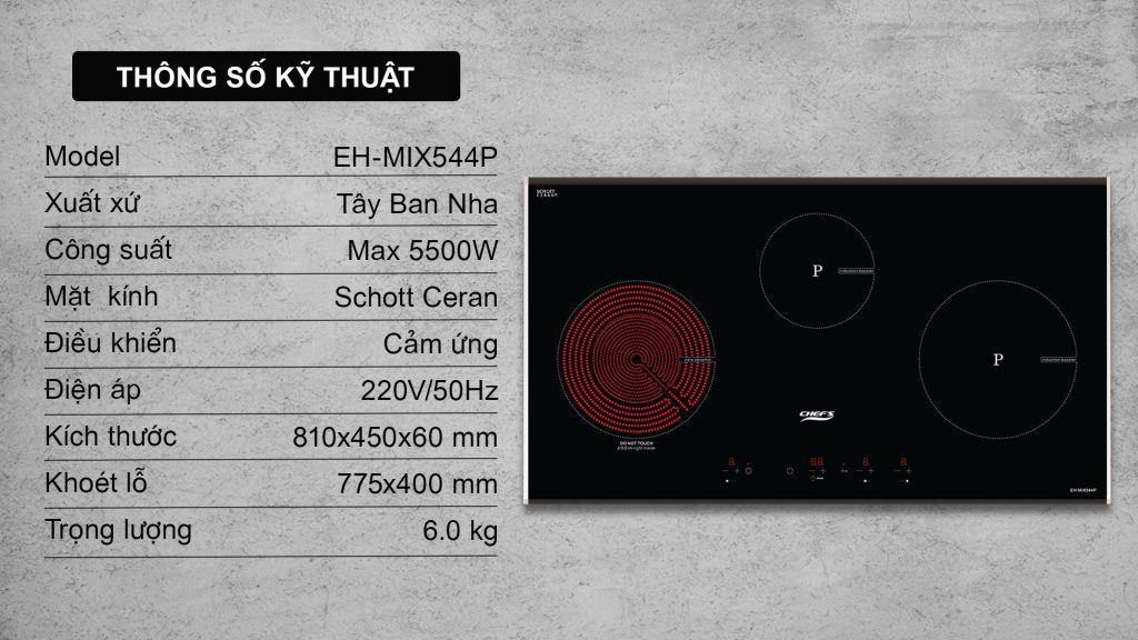 Bếp điện từ hồng ngoại EH-MIX544P