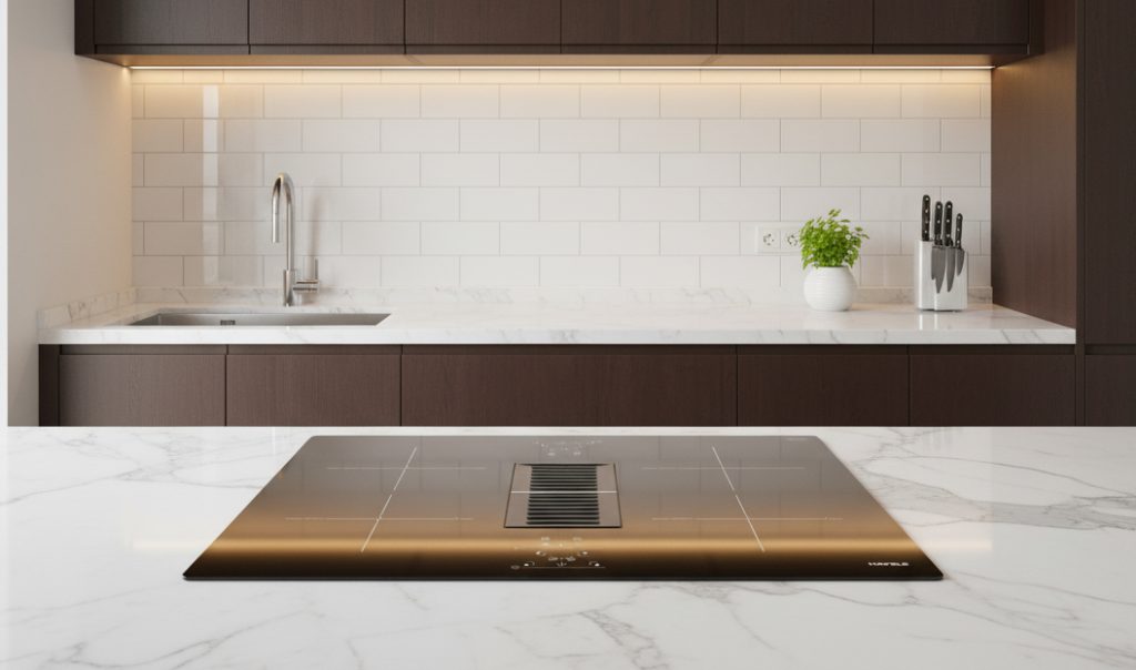 Bếp điên cảm ứng - Kết hợp máy hút mùi, 4 vùng nấu từ, điều khiển cảm ứng, 77 cm HC-IHH77D