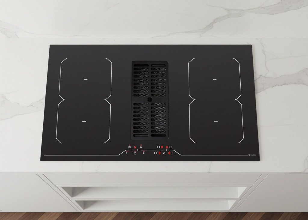 Bếp từ kết hợp máy hút khói khử mùi HIH- 864