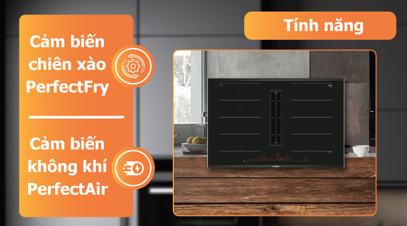 Bếp từ kết hợp hút mùi Bosch PXX875D67E